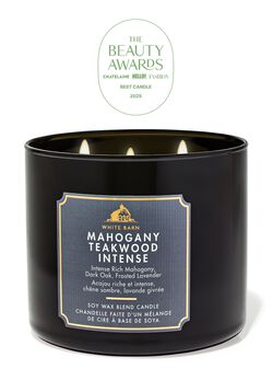 Nến 3 tim Mahogany Teakwood Intense 3-Wick Candle