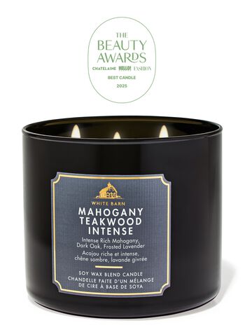 Nến 3 tim Mahogany Teakwood Intense 3-Wick Candle Nến 3 Bấc