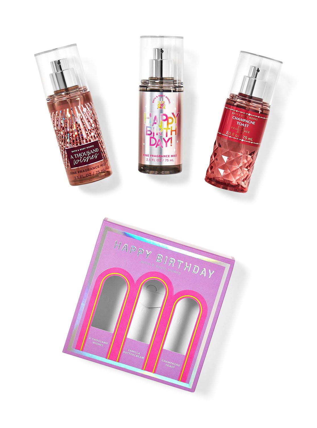 Shop Happy Birthday Fine Fragrance Mist Trio Mini Gift Box Set