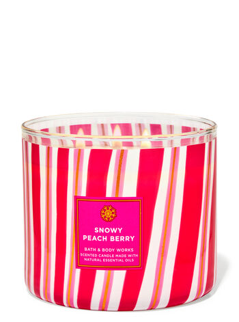 Snowy Peach Berry 3-Wick Candle Nến 3 tim Snowy Peach Berry 3-Wick Candle