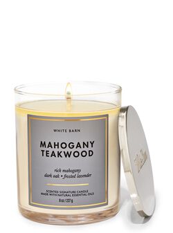 Nến 1 Bấc Mahogany Teakwood Single Wick Candle