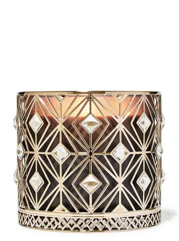 Diamond Bling 3-Wick Candle Holder Gi&aacute; Đỡ Nến 3 Bấc