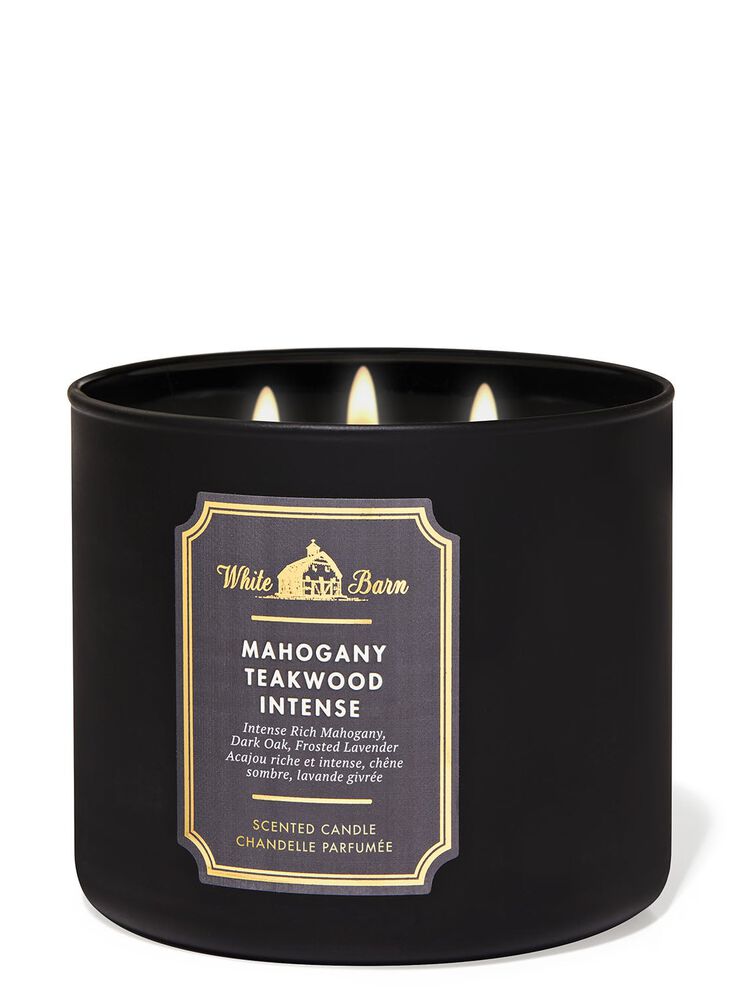 Nến 3 Bấc Mahogany Teakwood Intense 3-Wick Candle Nến 3 Bấc