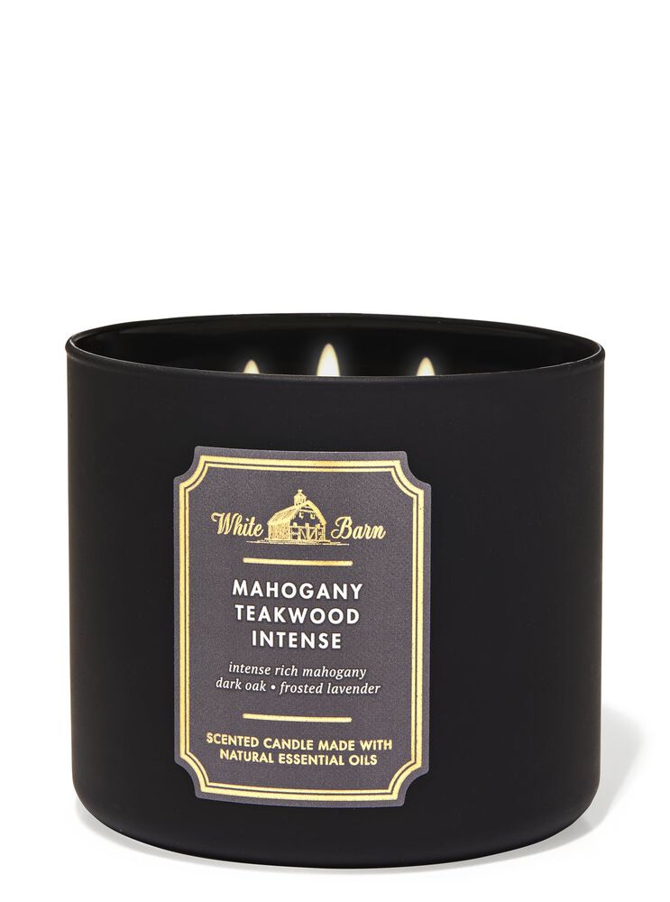 Nến 3 Bấc Mahogany Teakwood Intense 3-Wick Candle Nến 3 Bấc