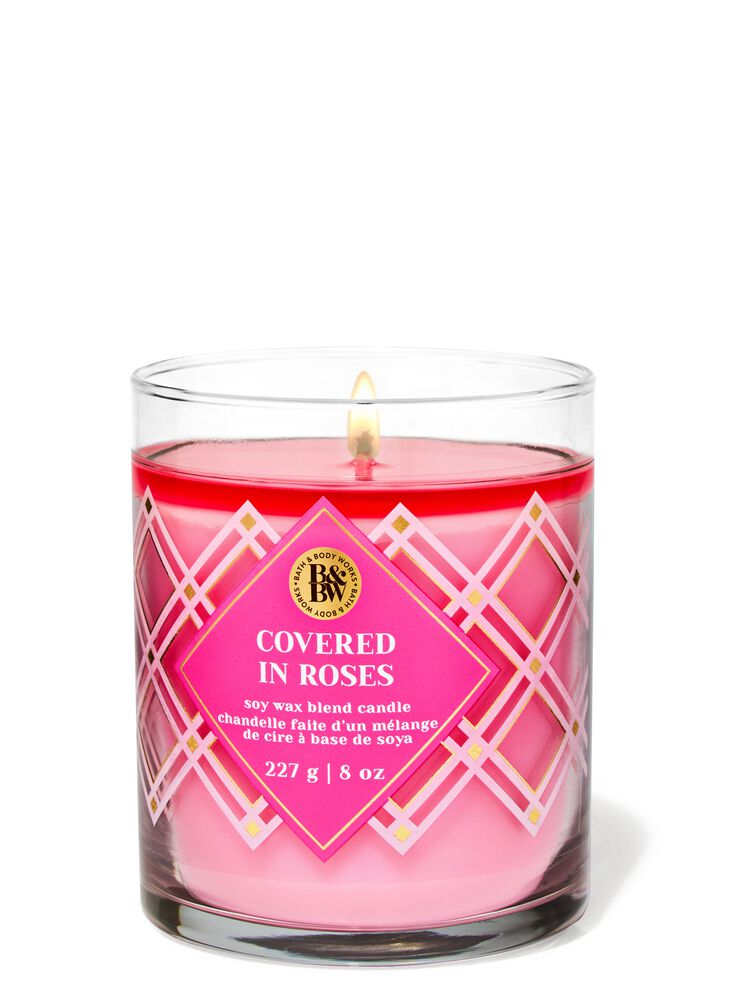 Nến 1 Bấc Covered In Roses Single Wick Candle Nến 1 Bấc
