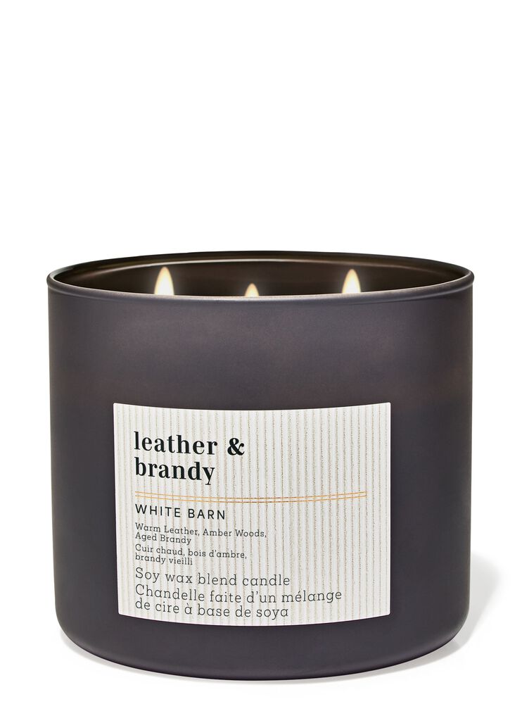 Nến 3 Bấc Leather & Brandy 3-Wick Candle Nến 3 Bấc