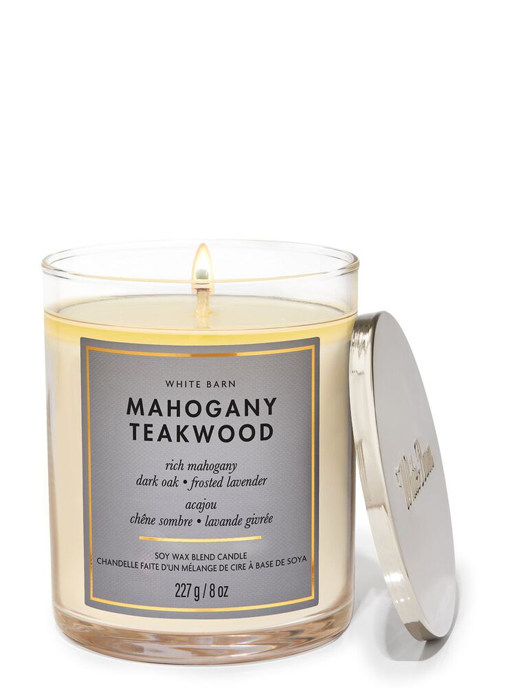 Nến 1 Bấc Mahogany Teakwood Single Wick Candle Nến 1 Bấc