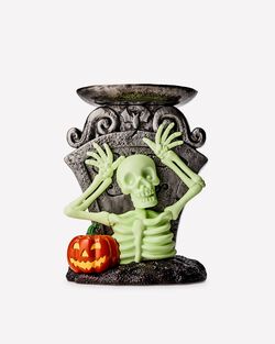 Đế Nến 3 Bấc Glow-in-the-Dark Skeleton Boo! Pedestal 3-Wick Candle Holder
