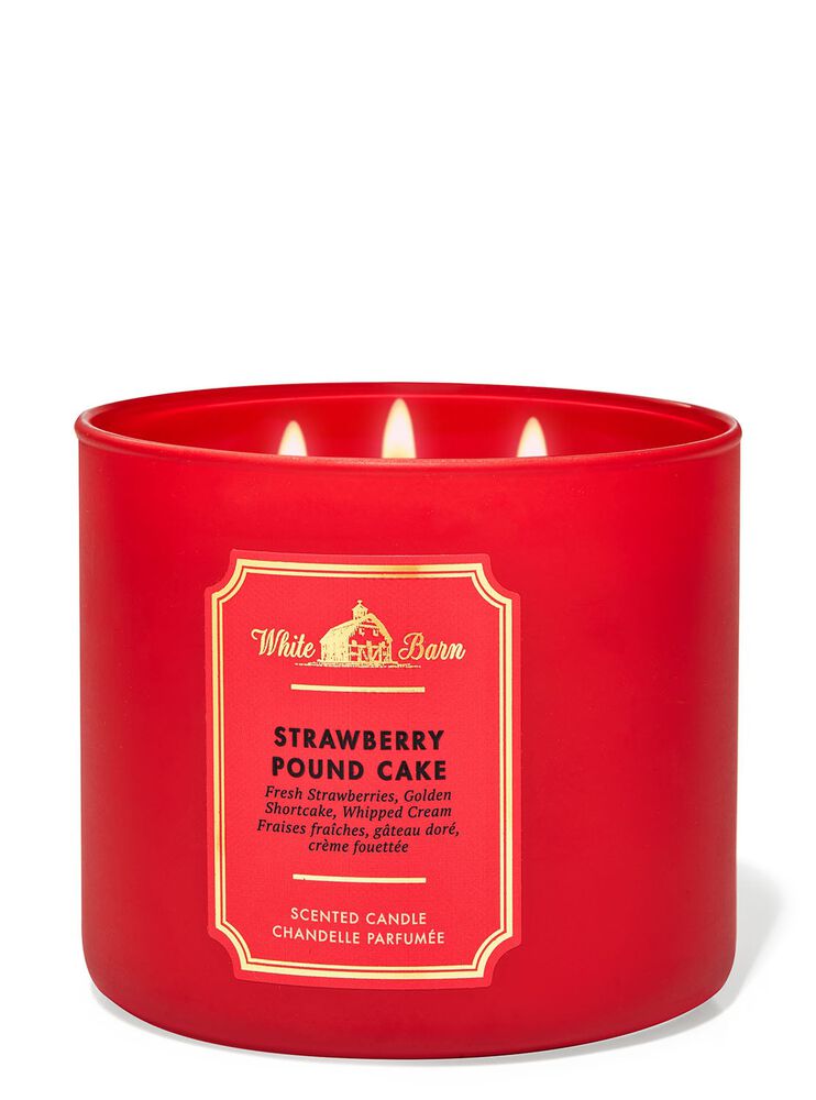 Nến 3 Bấc Strawberry Pound Cake 3-Wick Candle Nến 3 Bấc