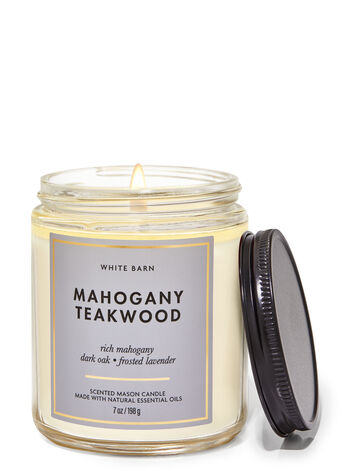 Mahogany Teakwood Mason Single Wick Candle Mahogany Teakwood Single Wick Candle