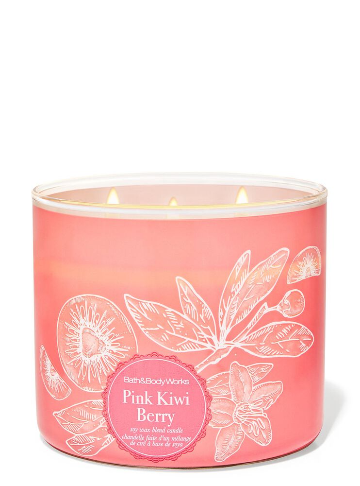 Pink Kiwi Berry 3-Wick Candle Nến 3 Bấc