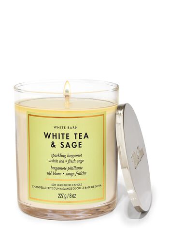 White Tea & Sage Single Wick Candle Nến 1 tim