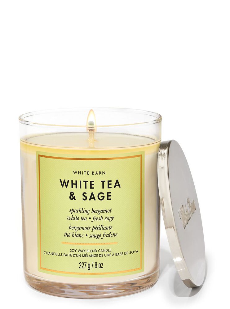 White Tea & Sage Single Wick Candle Nến 1 tim