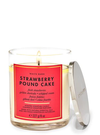 Strawberry Pound Cake Signature Single Wick Candle Nến 1 tim Strawberry Pound Cake Single Wick Candle