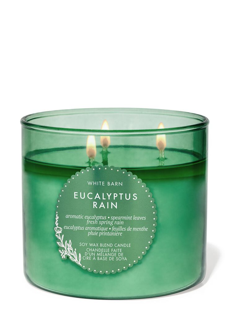 Nến 3 Bấc Eucalyptus Rain 3-Wick Candle Nến 3 Bấc