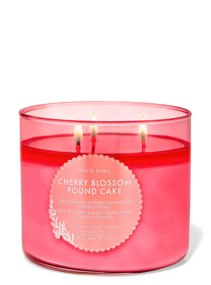 Cherry Blossom Pound Cake 3-Wick Candle Nến 3 tim