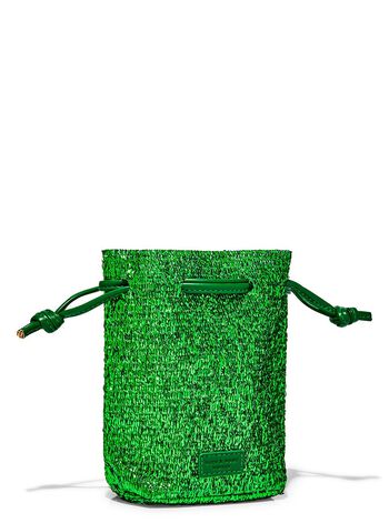 Túi Quà Tái Sử Dụng Mini Size Green Tinsel Cinch Reusable Mini Gift Bag Túi Mỹ Phẩm