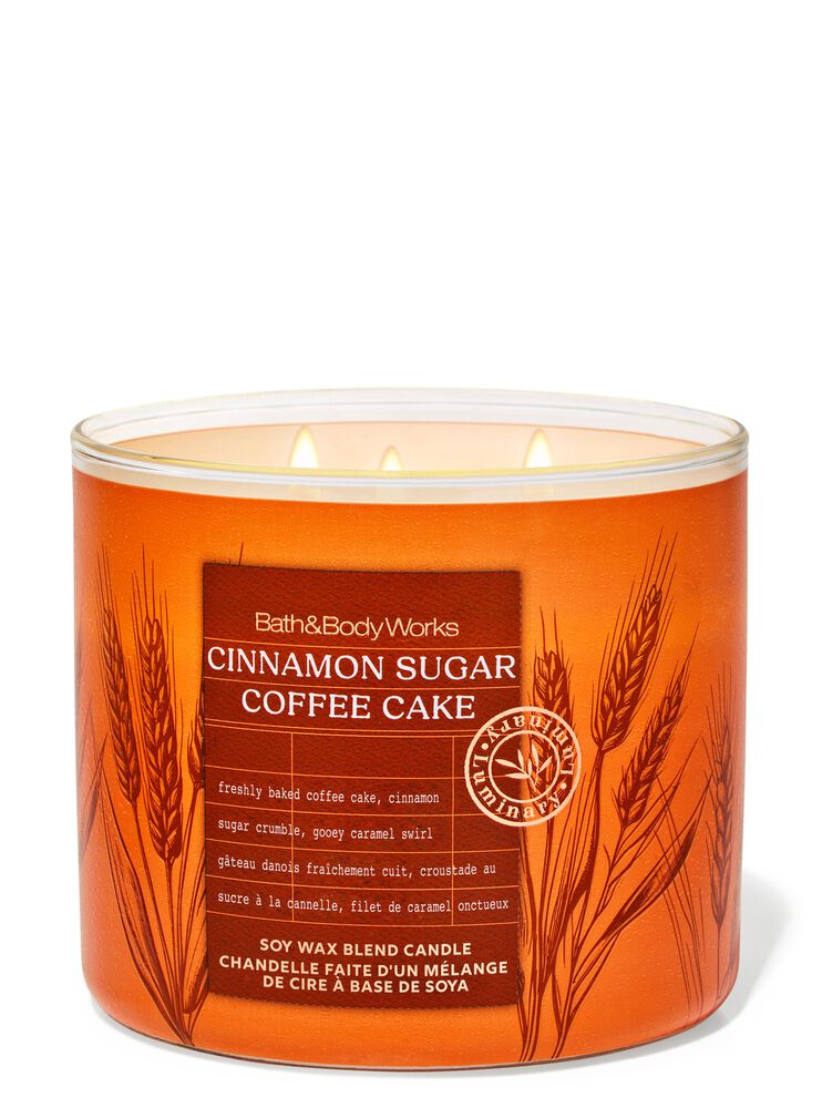 Cinnamon Sugar Coffee Cake 3-Wick Candle Nến 3 Bấc