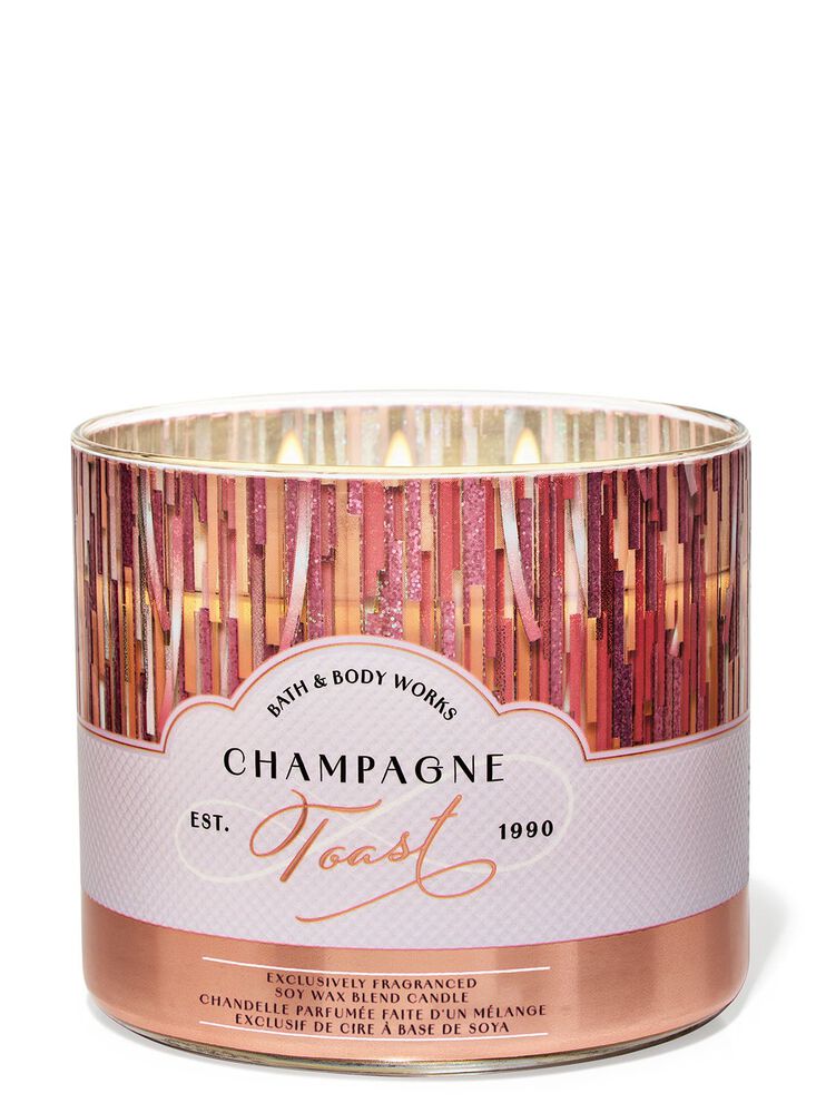 Champagne Toast 3-Wick Candle Nến 3 tim