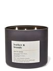 Nến 3 Bấc Leather & Brandy 3-Wick Candle image number null