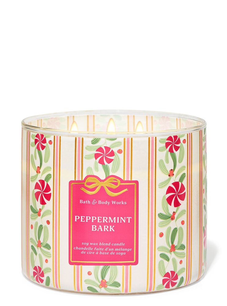 Peppermint Bark 3-Wick Candle Nến 3 Bấc