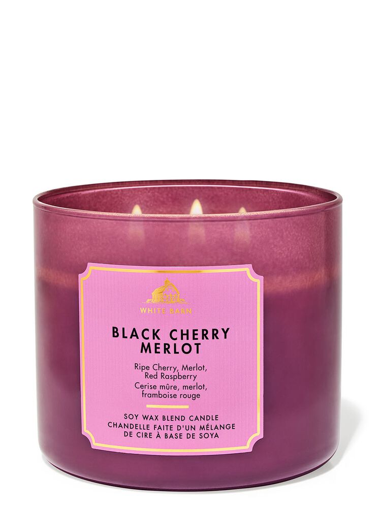 Black Cherry Merlot 3-Wick Candle Nến 3 tim