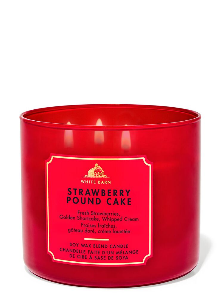 Nến 3 Bấc Strawberry Pound Cake 3-Wick Candle Nến 3 Bấc