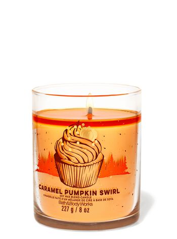 Caramel Pumpkin Swirl Signature Single Wick Candle Nến 1 Bấc