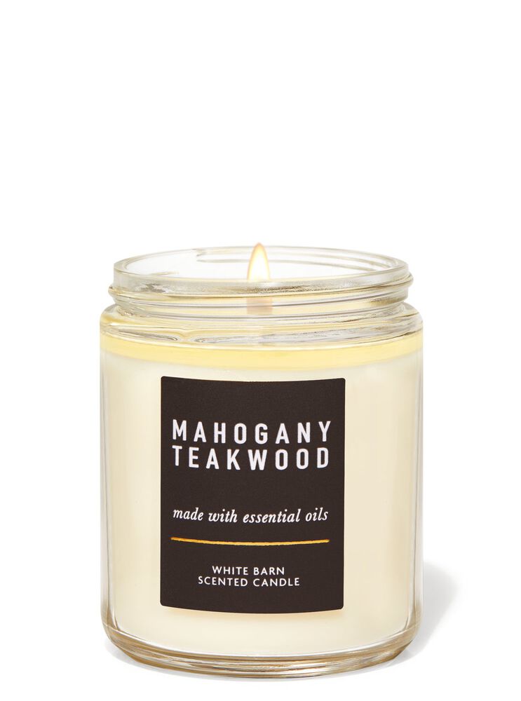 Nến 1 Bấc Mahogany Teakwood Single Wick Candle Nến 1 Bấc