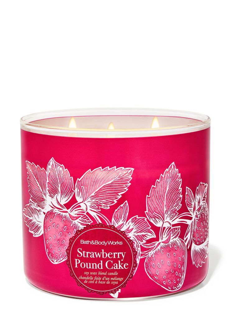 Nến 3 Bấc Strawberry Pound Cake 3-Wick Candle Nến 3 Bấc