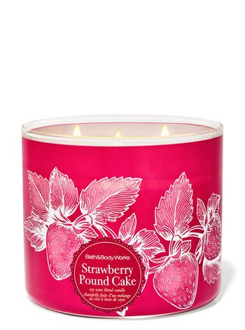 Nến 3 Bấc Strawberry Pound Cake 3-Wick Candle Nến 3 Bấc
