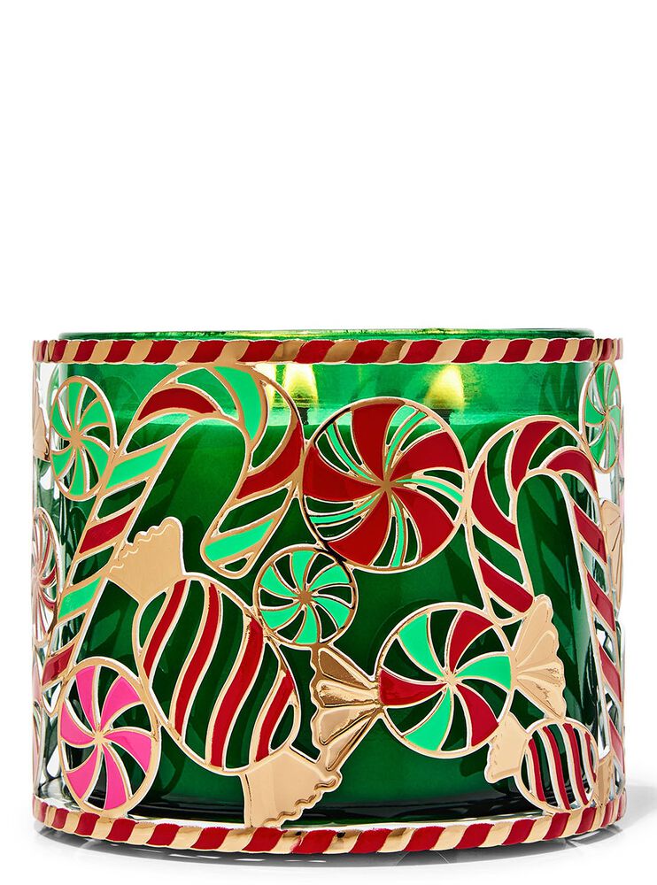Giá Đỡ Nến 3 Bấc Peppermint Candies 3-Wick Candle Holder Giá Đỡ Nến