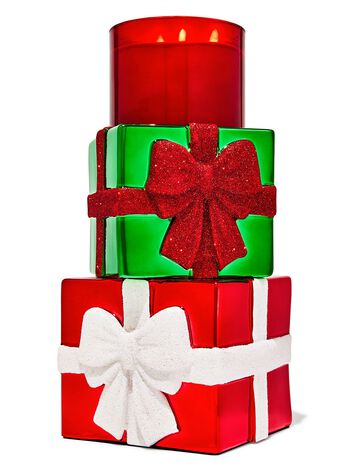 Stacked Presents Pedestal 3-Wick Candle Holder Giá Đỡ Nến 3 Bấc