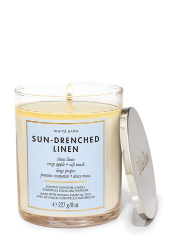 Sun-Drenched Linen Single Wick Candle Nến 1 tim Sun-Drenched Linen Single Wick Candle