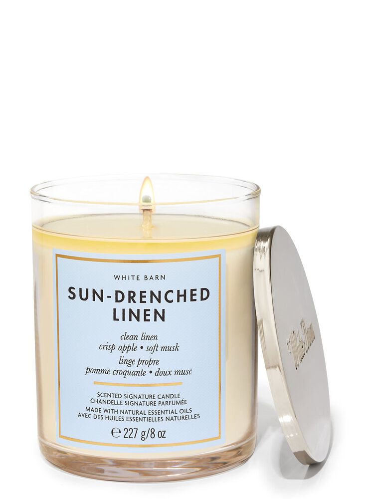 Sun-drenched Linen Signature Single Wick Candle Nến 1 tim