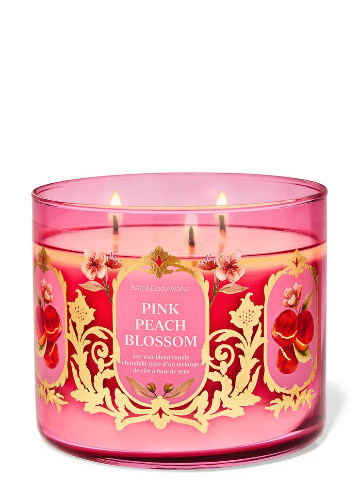 Pink Peach Blossom 3-Wick Candle Nến 3 Bấc