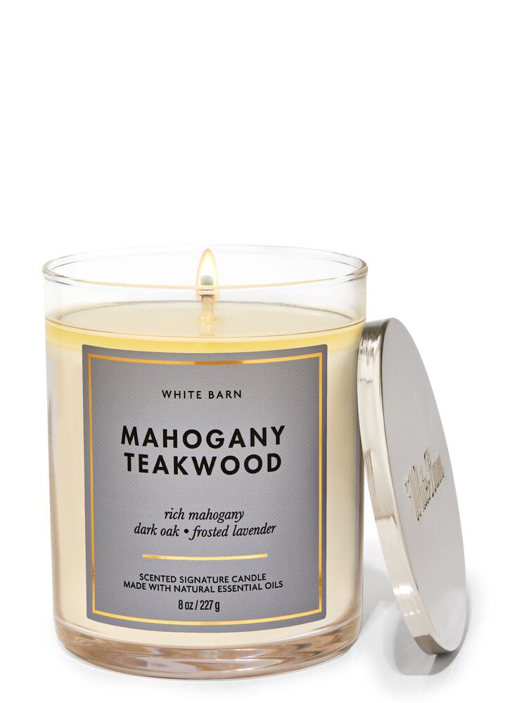 Nến 1 Bấc Mahogany Teakwood Single Wick Candle Nến 1 Bấc