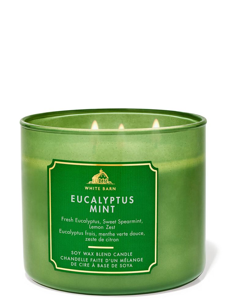 Nến 3 Bấc Eucalyptus Mint 3-Wick Candle Nến 3 Bấc