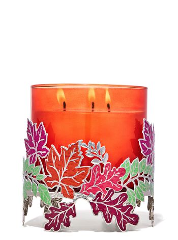 Leaf Garland 3-Wick Candle Holder Gi&aacute; Đỡ Nến 3 Bấc