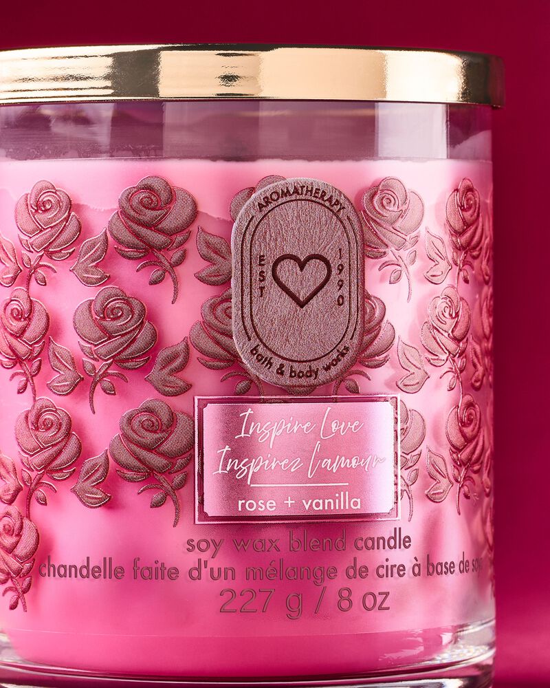 Nến 1 Bấc Inspire Love - Rose + Vanilla Single Wick Candle Single Wick Candle