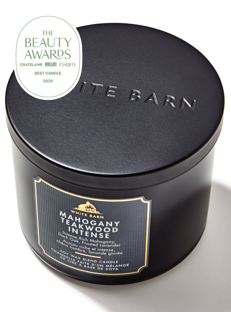 Nến 3 tim Mahogany Teakwood Intense 3-Wick Candle Nến 3 Bấc