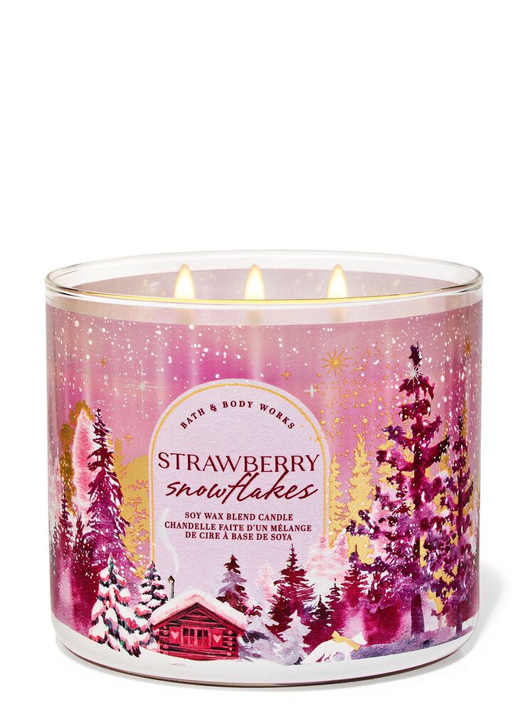 Strawberry Snowflakes 3-Wick Candle Nến 3 Bấc