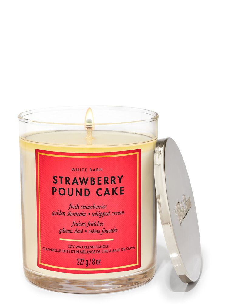 Strawberry Pound Cake Single Wick Candle Nến 1 tim