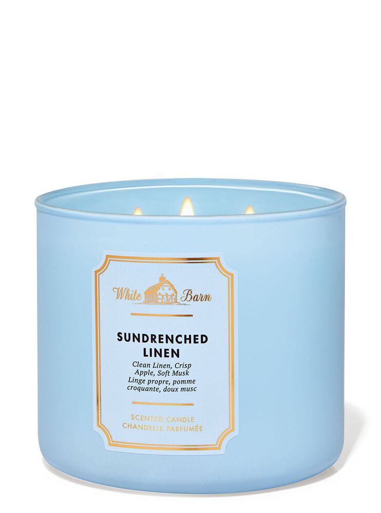 Nến 3 Bấc Sun-Drenched Linen 3-Wick Candle Nến 3 Bấc