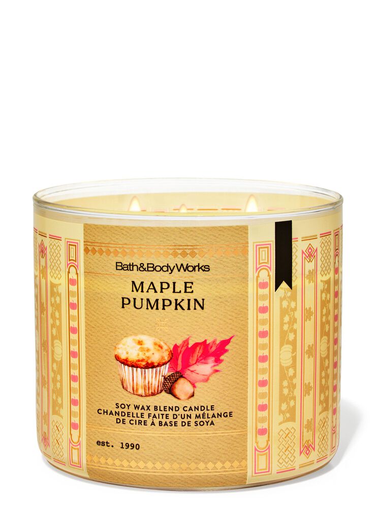 Nến 3 Bấc Maple Pumpkin 3-Wick Candle Nến 3 Bấc