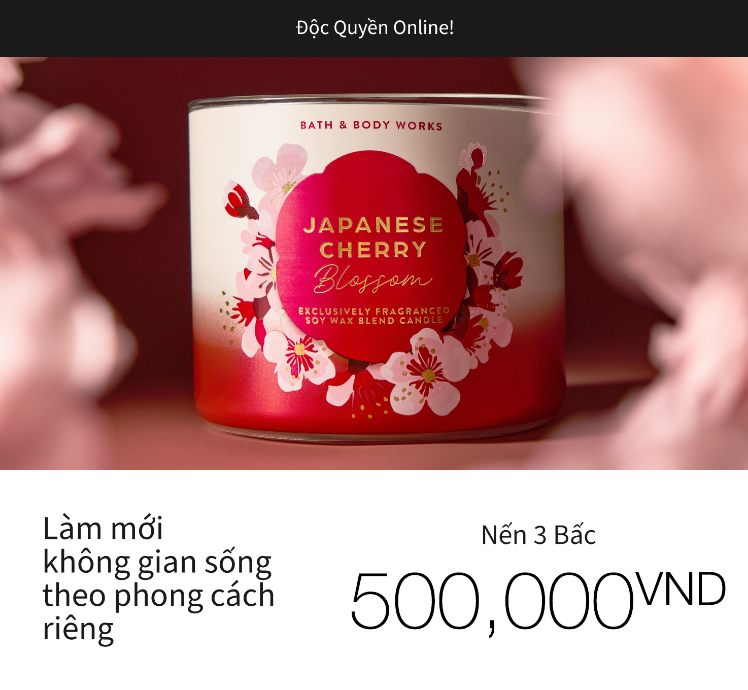 3-Wick Candles, Buy 1 for VND500,000